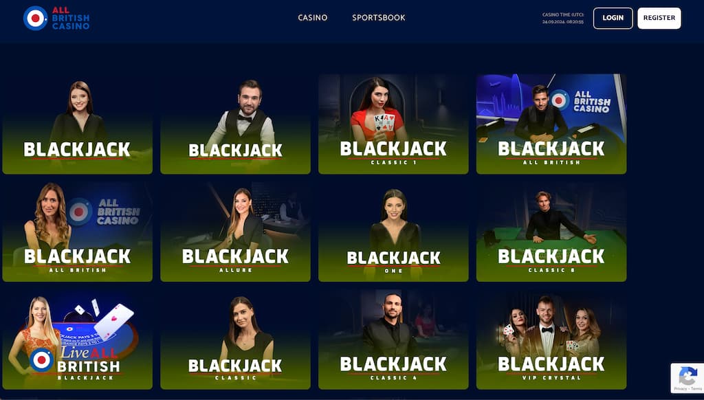 All British Casino blackjack page